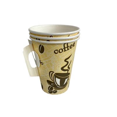 China 4oz/7oz/9oz Disposable Disposable Single Wall Paper Cup Paper Cups With Handle for sale