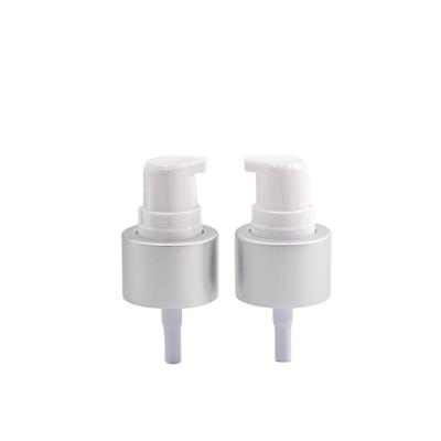 China Non Spill 24mm 24/410 Matte Silver Aluminum Metal Treatment Pump With Caps for sale