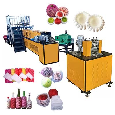 China equipment for making pe foamed net extrusion fruit mesh packing machine cover epe foam net production line machines for sale