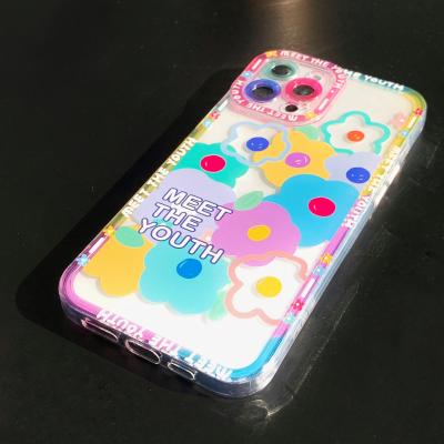 China beautiful personalized flower colorful soft cover shell soft silicone TPU cute phone case for iPhone 13 12 11 x 7 8 women girls for sale