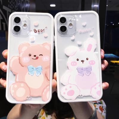 China Cute Cute Rabbit Anti-drop Bear Shell Anti-fall Soft Silicone TPU Back Cover Phone Case For iPhone 13 12 11 x 7 8 plus pro for sale