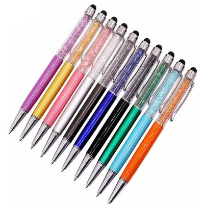 China Touch Screen Ink Pen Compatible Mobile Phone 2-in-1 Ballpoint Pens Diamond Stylus with Pad/Tablet, iPhone, Android, Samsung for sale