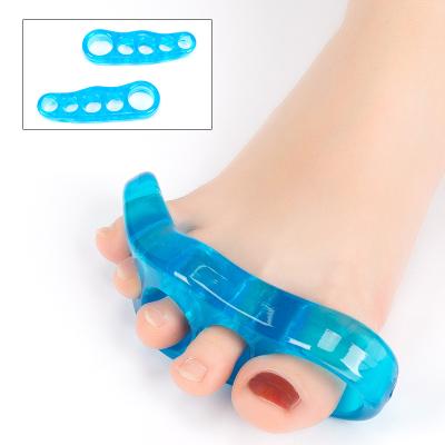 China Good Toes Silicone Hallux Valgus Bunion Sleeve Toe Separator With Five Holes Finger Alignment for sale