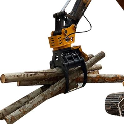 China Hydraulic Wood Cutter Excavator Grapple Saw With Chainsaw Te koop