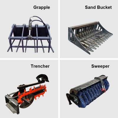 China Slide Steer Cargador Accesorios Barrendero Agrapador de arena Bucket Trencher en venta