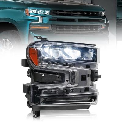 China PC+ABS factory auto lighting system archaic new design LED headlights with high low beam for silverado 2019 (passenger KTL side) for sale