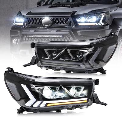 China Archaic Manufacturer PC+ABS Factory Projector Head Light 2015 2016-2018 2019 Revo Vigo Rocco Led Drl Headlights For Toyota Hilux for sale