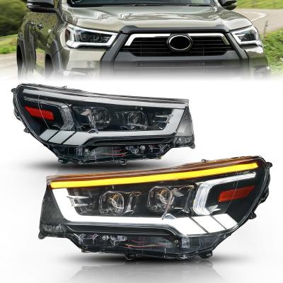 China Archaic PC+ABS Factory Led Headlight For Hilux Revo Rocco 2021 Head Light With Dynamic Start Light Effect For Hilux Revo Headlight for sale