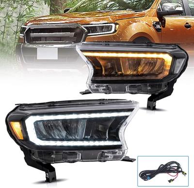 China Antiquated PC+ABS Led Headlights Factory With Sequential Turn Signal Drl Front Head Lamp 2015 Up 2020 For Ford Ranger T6 T7 Head Lights for sale