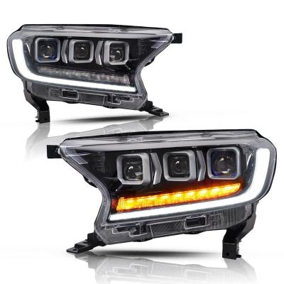 China Wholesale Archaic Design PC+ABS New Full Led Headlights For Ford Ranger With Sequential Turn Signal 2015-2020 T6 T7 Front Head Lamp for sale