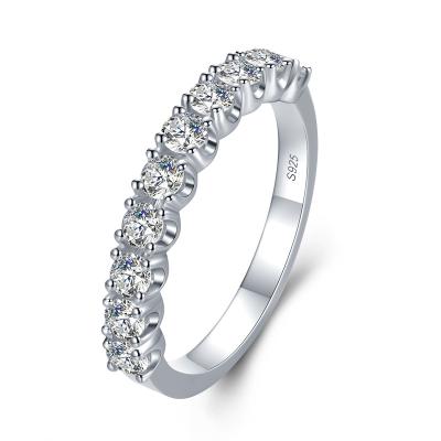 China FASHIONABLE Zircon Diamond Wedding Silver Band Ring from Manufacturer Direct Sale 925 Sterling Silver Women Accessories 5A for sale