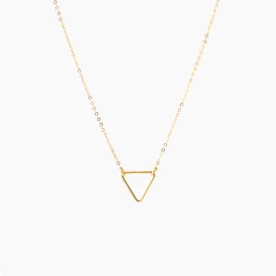 China Custom Wholesale TRENDY Personalized High Jewelry Minimalist 925 Sterling Silver 18k Gold Plated Inverted Triangle Pendant Necklace for sale