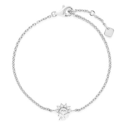 China Personalized Custom Made FASHIONABLE Zircon Jewelry 18k Gold High Plated 925 Sterling Silver Little Lucky Clover Diamond Bracelet for sale