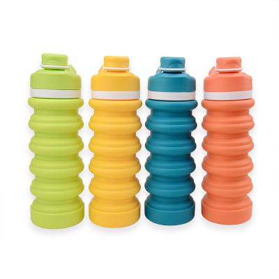 China Folding Viable Silicone Water Bottle Outdoor Leakproof Silicone Water Bottle for sale