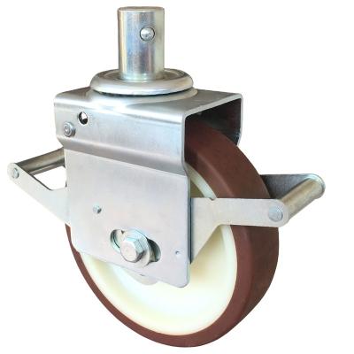 China Movable Cast Iron PU Factory Outlet 250kgs Load Capacity Scaffolding Caster Wheel And Heavy Duty Caster for sale