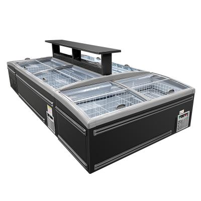 China Commercial High Quality Frozen Display Coffin Freezer Showcase Supermarket Refrigeration Equipment Plug In Auto Defrost Freezer for sale