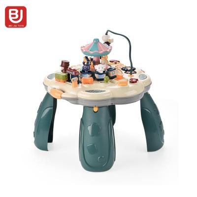 China Developing Intelligence Other Educational Toys DIY Block 2 In 1 Multi Functional Carousel Playground Puzzle Game Table for sale