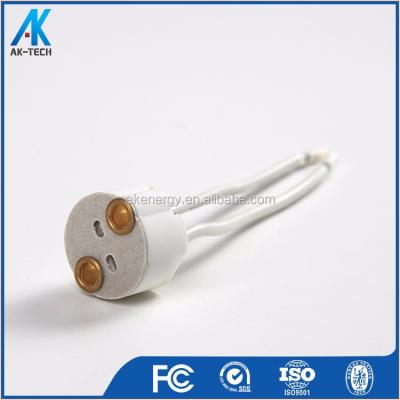 China White Bayonet Wire Porcelain Socket , Ceramic M. 16 Lamp Holder Halogen Fitting for sale