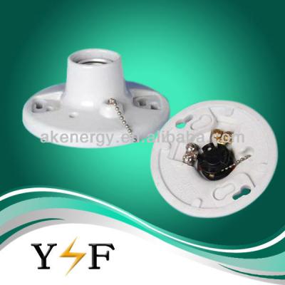 China Ivory screw e27 lamp holder with switch plastic for sale