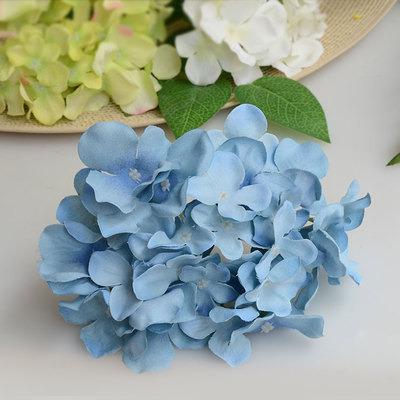 China MHJ88 Realistic Flower Wall Decor Artificial Flower Silk Hydrangea Heads Large for sale