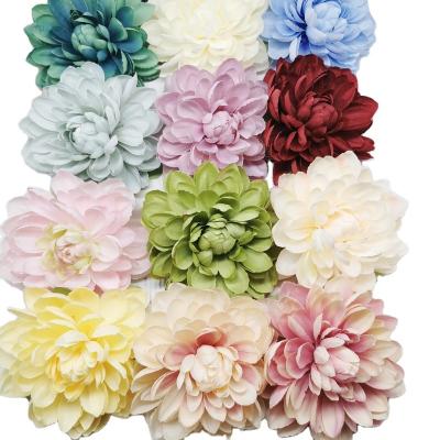 China Realistic Silk Dahlia Artificial Flower Heads Artificial Flower Wall Decor Wedding MHJ237 Main Flower for sale