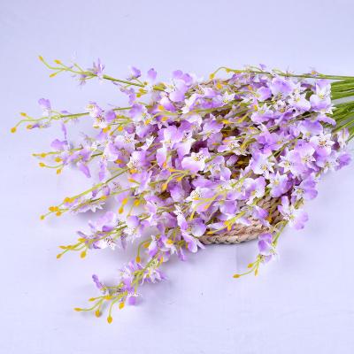 China MHJ252 Artificial Silk Realistic Orchid Plant Oncidium Colorful Dancing Flowers for sale