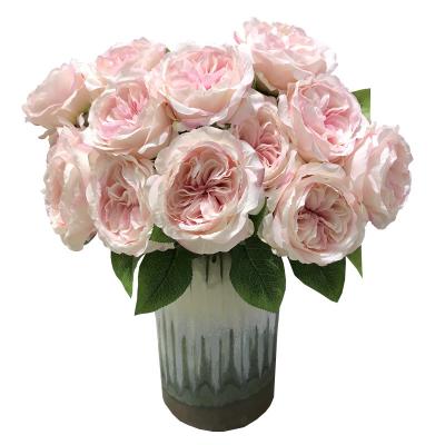 China MHJ280 Realistic Home Decor Garden Rose Artificial David Austin Roses Flower Bouquet for sale