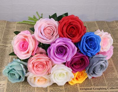 China MHJ167 Realistic Home Decor Silk Flowers Single Rose Artificial Flowers Wholesale Wedding for sale