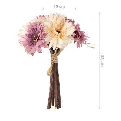 China Hot Sale MHJ152 Chrysanthemum Daisy Realistic Artificial Silk Single Flower Bouquet Artificial Gerbera Semillas for sale