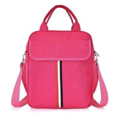 China Eco-friendly wholesale custom big logo zipper pink printing women nylon tote bags for sale