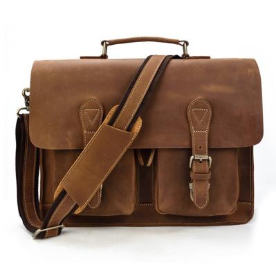 China Wholesale Men's Vintage Genuine Leather Genuine Leather Cross - Body Laptop Messenger Bag for sale