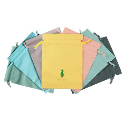 China BIODEGRADABLE Wholesale Custom Plastic Drawstring Bag Pouches For Clothing Packaging for sale