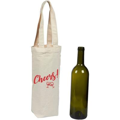 China Custom Print Reusable Burlap Cotton Fabric Eco Friendly Tote Shop Pouch Carry Wine Bottle Storage Bag With Logo For Gift for sale