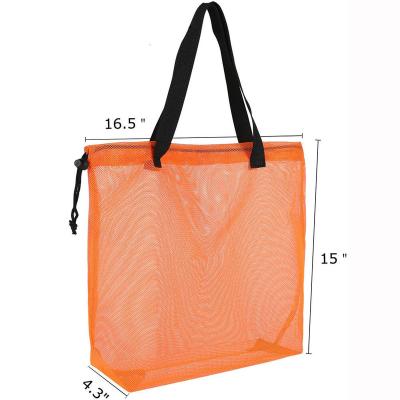 China Custom Reusable Reusable Beach Tote Shopping Bag Logo Nylon Mesh Large Organza Printing for sale