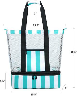 China Custom Reusable Cooler Bag Waterproof Logo Portable Thermal Insulated To Keep Cold Beach Food Shopping Tote Lunch Handbag for sale