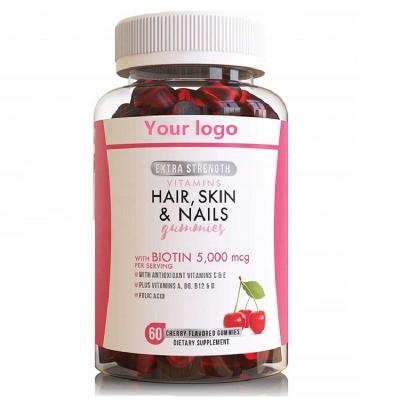 China Beauty 2023 GMP Vegan OEM Hair/Custom Halal Nails/Halal Hair Skin Vitamin Pectin Hair Growth Gummies Bear for sale