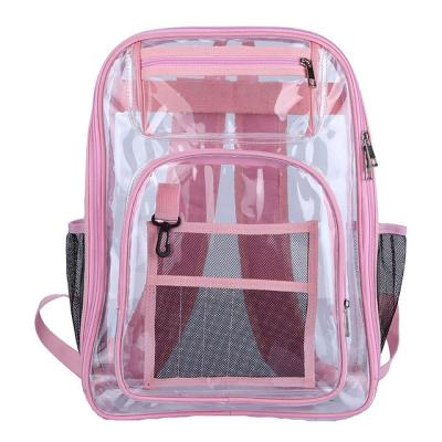 China Men's Unisex Waterproof Clear Waterproof Clear Backpack Girls College Large Capacity School Backpack PVC Transparent Bag for sale