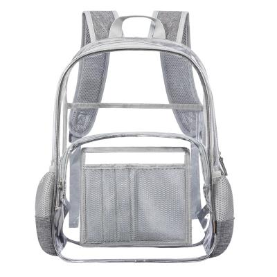 China Transparent Waterproof Backpack Fits Transparent Laptop School Bag Student School Bag Clear Waterproof Heavy Duty PVC Backpack for sale