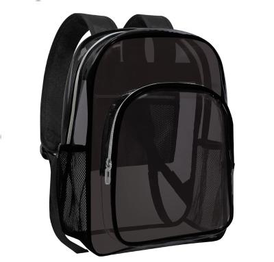 China Waterproof Clear Backpack, Rugged, TPU, Transparent, for School, Travel, Work, B-black for sale