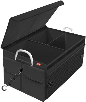 China Can Fold Car Trunk Organizer - Trunk Storage Organizer with Cover and Aluminum Alloy Handle for sale