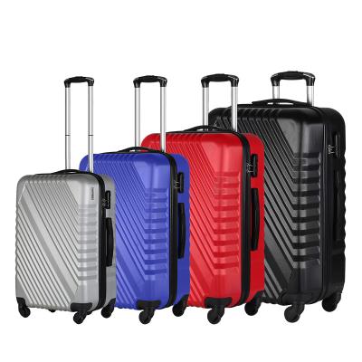 China 4pcs ABS 55*34*85cm Lightweight Durable Wholesale Luggage Set Red Black Gray Blue Suitcase Set Lightweight For Traveling for sale