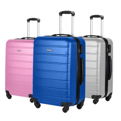 China Lightweight Durable High Quality ABS Blue Trolley Case Suitcase Rolled Hardshell Luggage Sets For Travel for sale