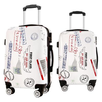 China Lightweight Durable Custom Cartoon Luggage Personalized Full Printing Fashion ABS Hard Side Trolley Luggage Sets for sale