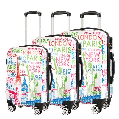 China Lightweight Durable Popular Travel Printed Hardside Luggage Trolley Luggage With Universal Wheel for sale