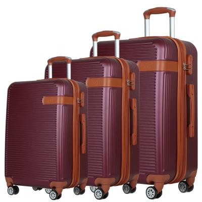 China Lightweight Durable Custom Rolling Luggage ABS Travel Trolley Bag Hardshell Suitcase Carry On Luggage for sale