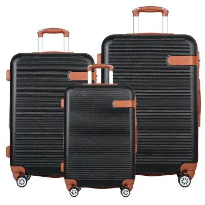 China Lightweight Durable Custom Hard Spinner Luggage Carry On Travel Bags Cabin ABS Luggage Suitcase Set for sale