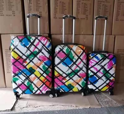 China Lightweight Durable Brush Pattern Trolley Bag PC Luggage Travel Suitcase With Lock 20