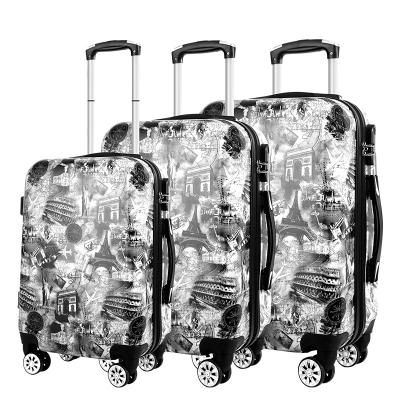 China Lightweight Durable 360 ​​Degree Fashion Printing Suitcase 4 Spinner Wheels Trolley 3pcs Luggage Set for sale