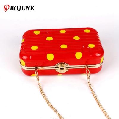 China High Quality Popular Hard Shell Plastic Luggage Pouch Evening Light Goods Ladies Cross - Body Bag Mini Storage Makeup Bag Case for sale