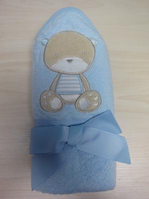 China 100% cotton woven terry fabric embroidered hooded baby towels for sale